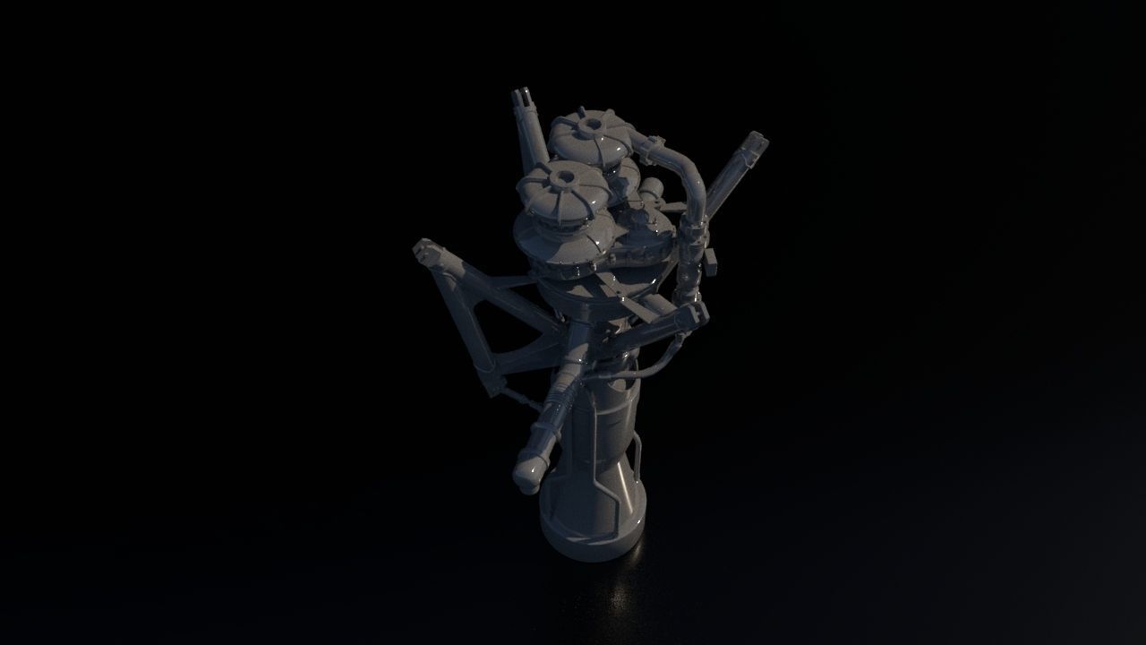 X405 Rocket engine Low-poly 3D model_5
