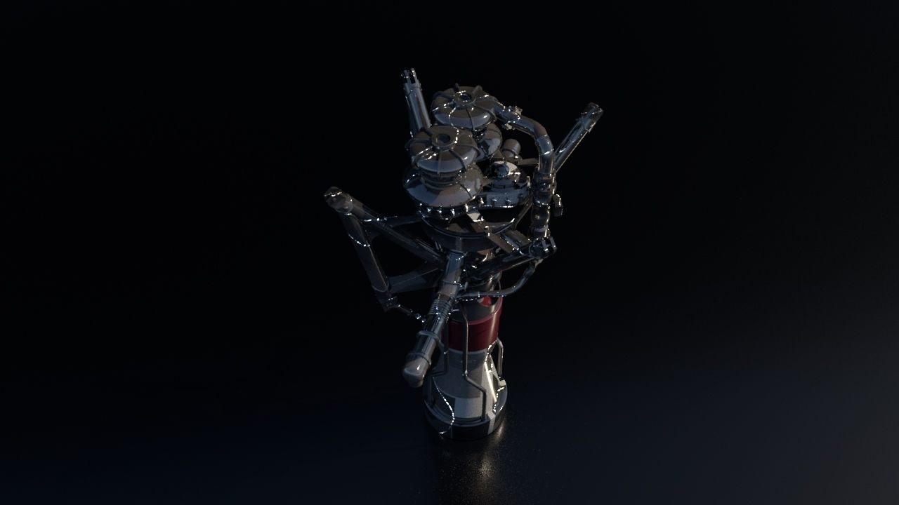 X405 Rocket engine Low-poly 3D model_6