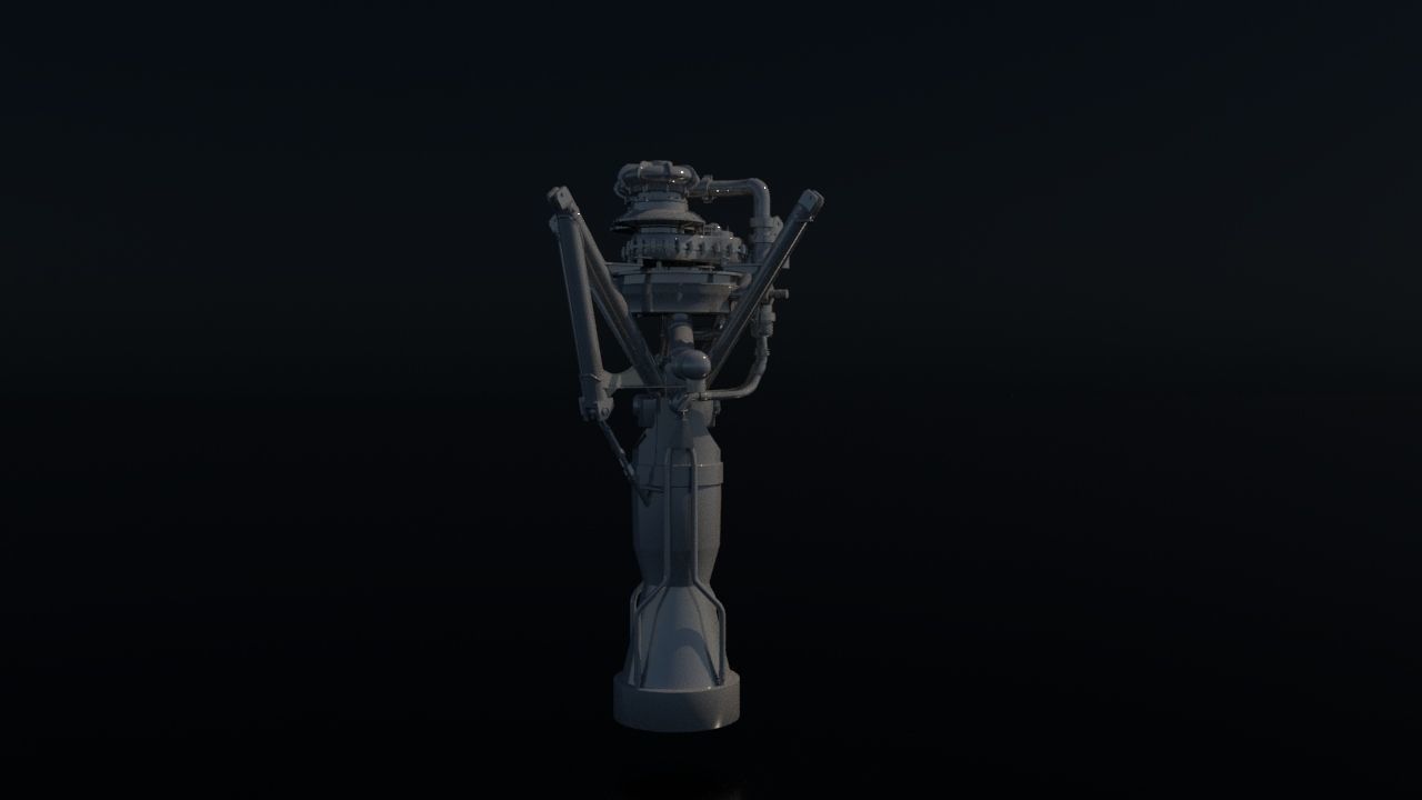 X405 Rocket engine Low-poly 3D model_2