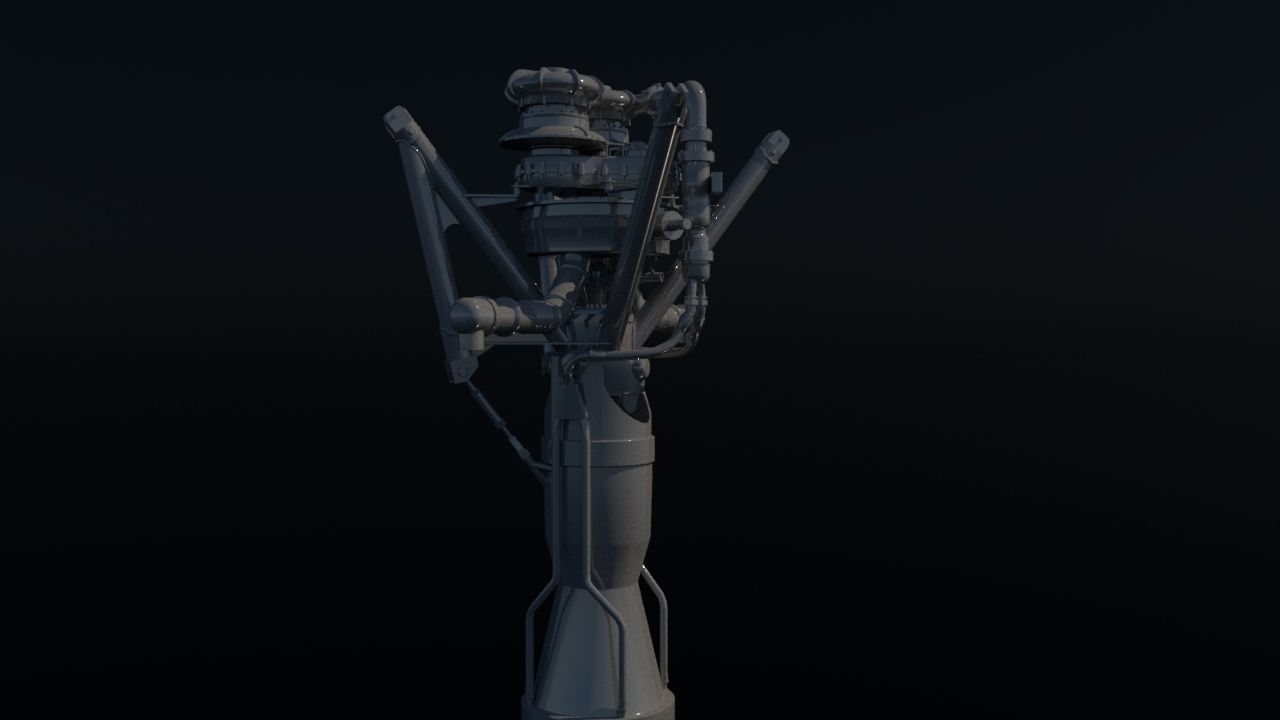 X405 Rocket engine Low-poly 3D model_4