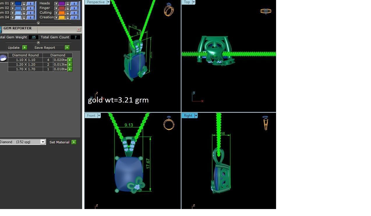 Women Pendant 3DM STL OBJ FBX Render Details 3D print model_4