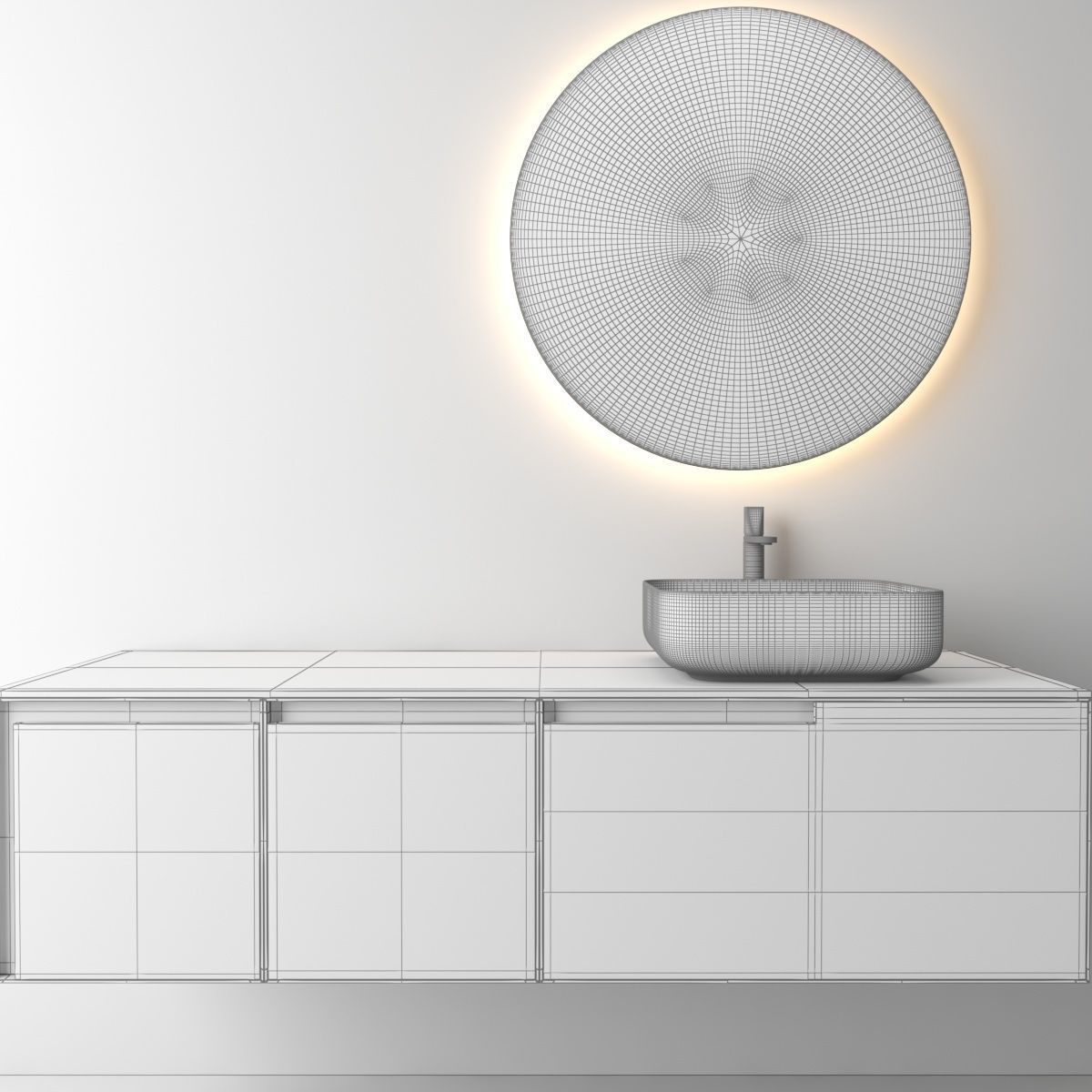 bathroom furniture set 43 3D model_6