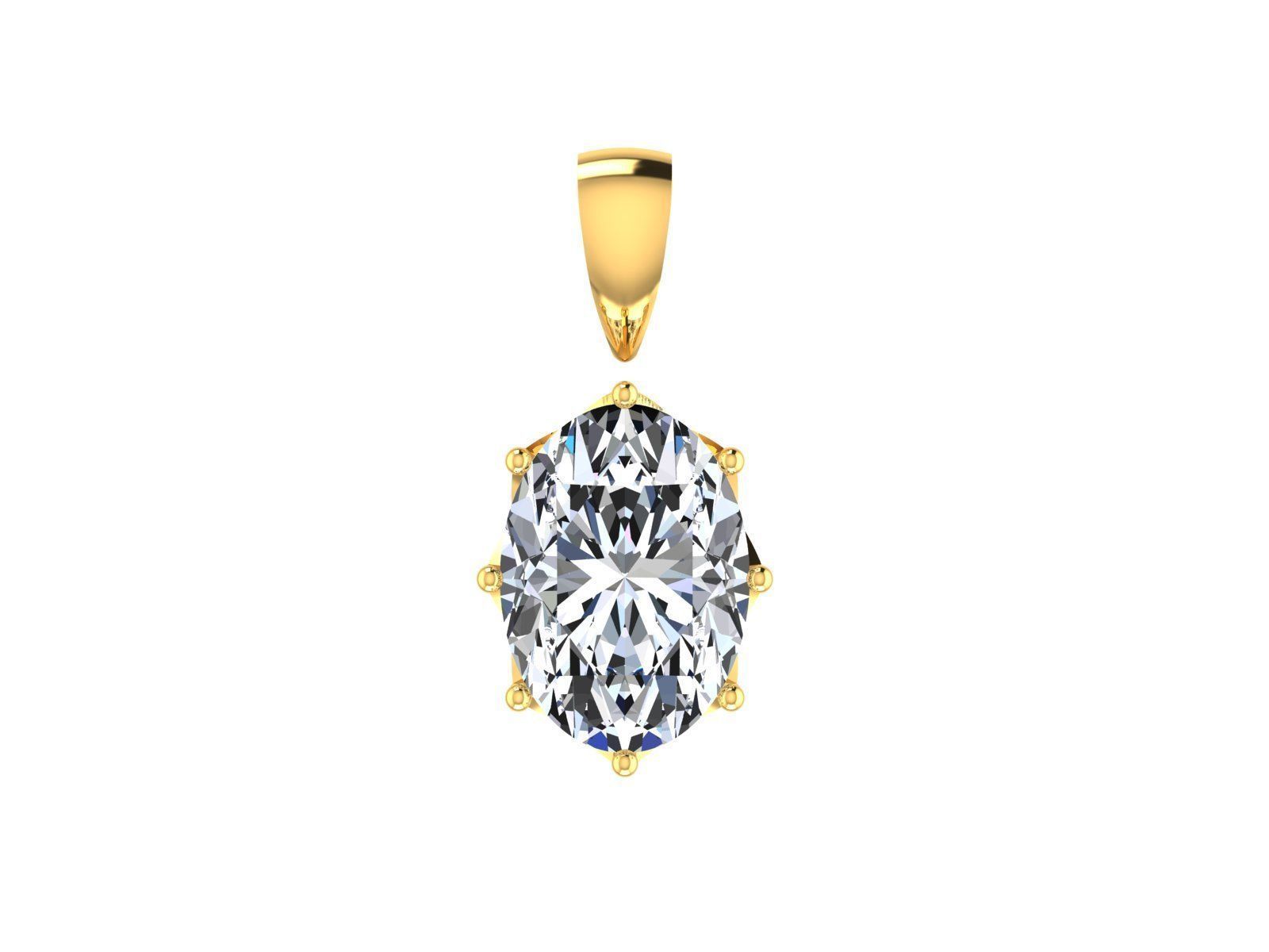 Women Oval Stone Pendant 3DM STL OBJ FBX Render Details 3D print model_11