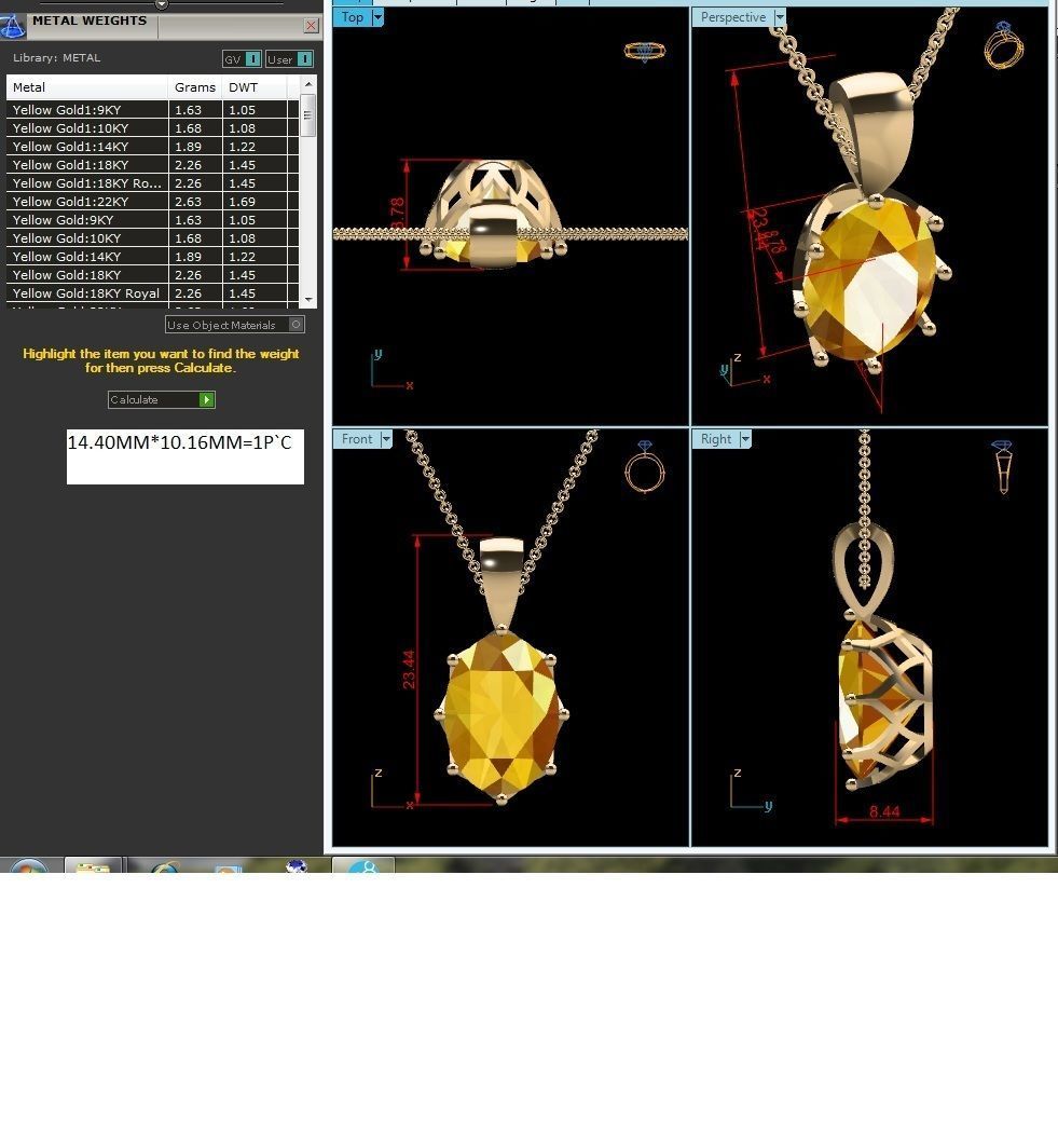 Women Oval Stone Pendant 3DM STL OBJ FBX Render Details 3D print model_6