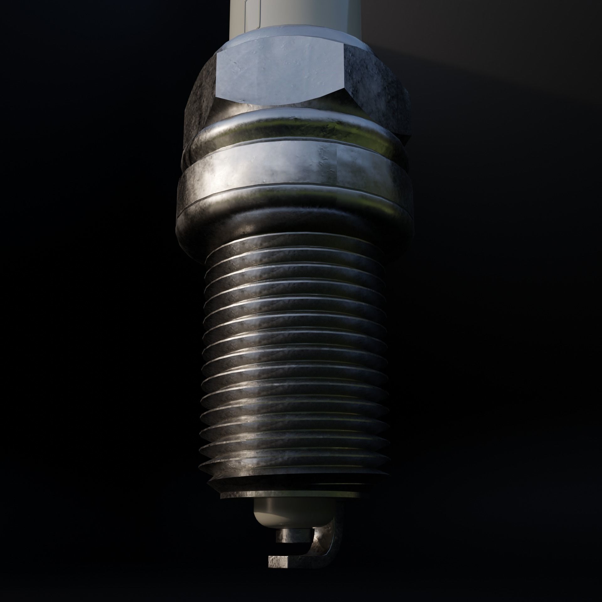 Spark Plug Low-poly 3D model_1