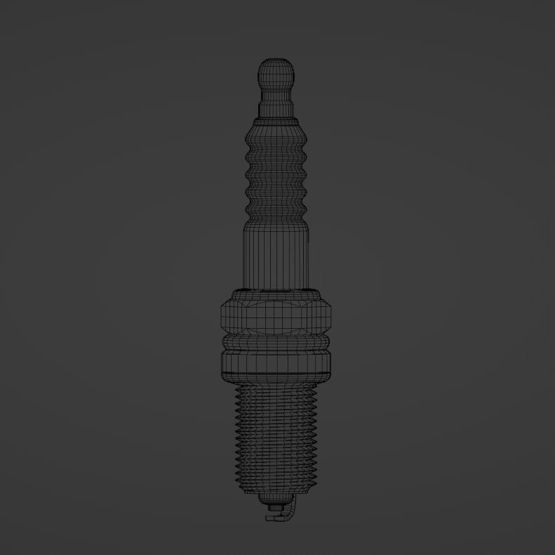Spark Plug Low-poly 3D model_4