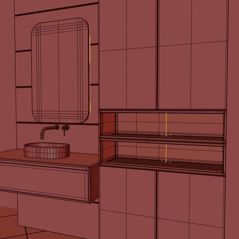 bathroom furniture set 44 3D model_4