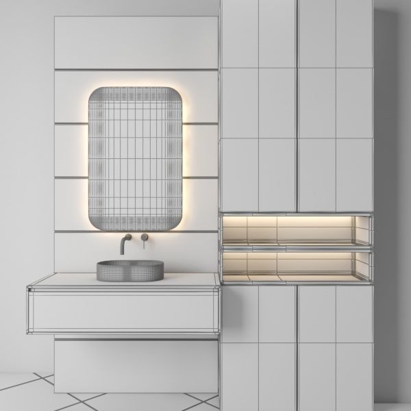 bathroom furniture set 44 3D model_3