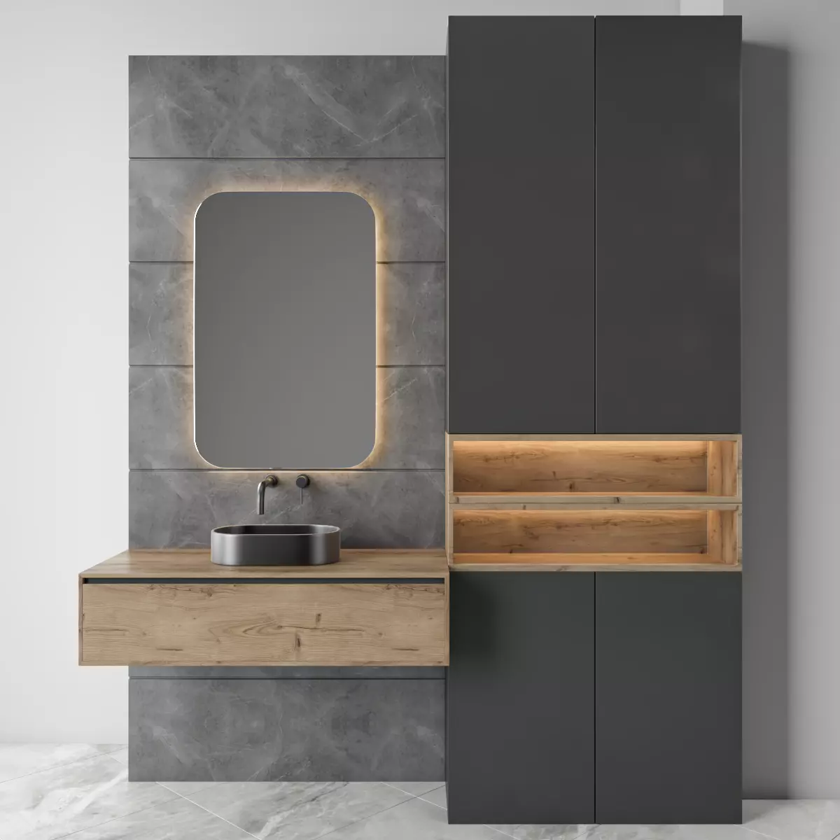 bathroom furniture set 44 3D model_0