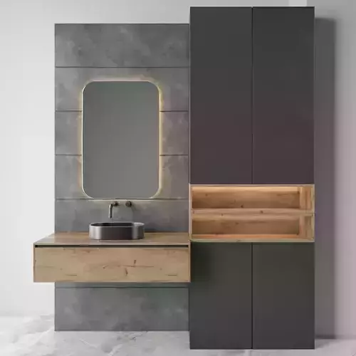 bathroom furniture set 44 3D model