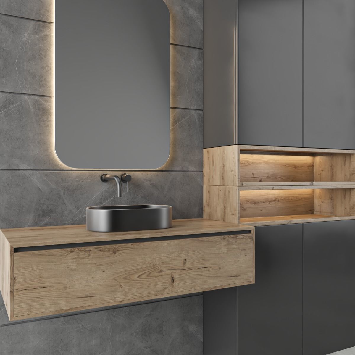 bathroom furniture set 44 3D model_1