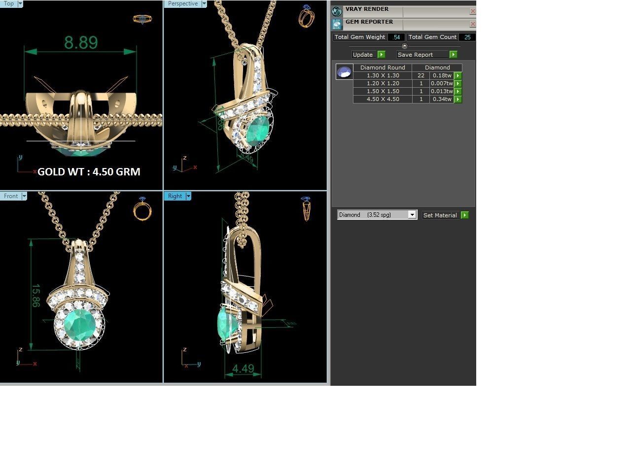 Women Pendant 3DM STL OBJ FBX Render Details 3D print model_5