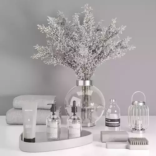 bathroom accessories set 45 3D model