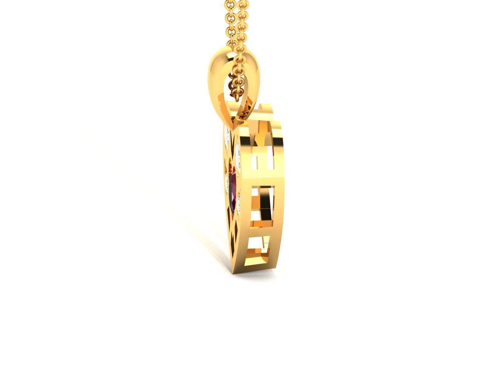 Women Heart Pendant 3DM STL OBJ FBX Render Details 3D print model_4