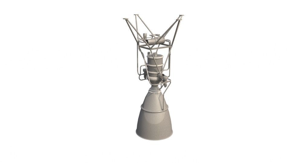 DU802 rocket engine from ksp mod Low-poly 3D model_9
