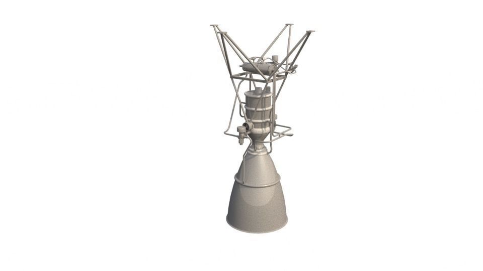 DU802 rocket engine from ksp mod Low-poly 3D model_4