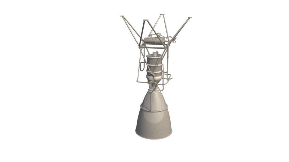 DU802 rocket engine from ksp mod Low-poly 3D model_6