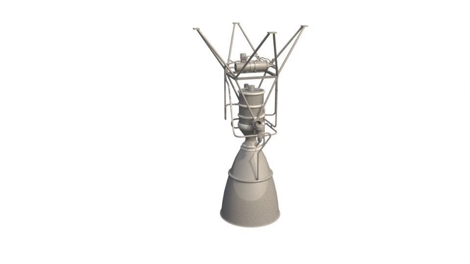DU802 rocket engine from ksp mod Low-poly 3D model_8