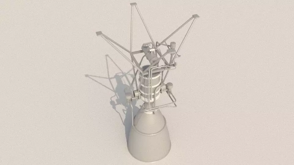 DU802 rocket engine from ksp mod Low-poly 3D model_0