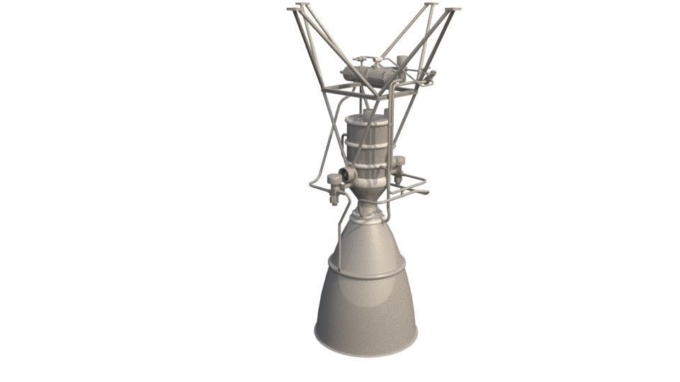 DU802 rocket engine from ksp mod Low-poly 3D model_1