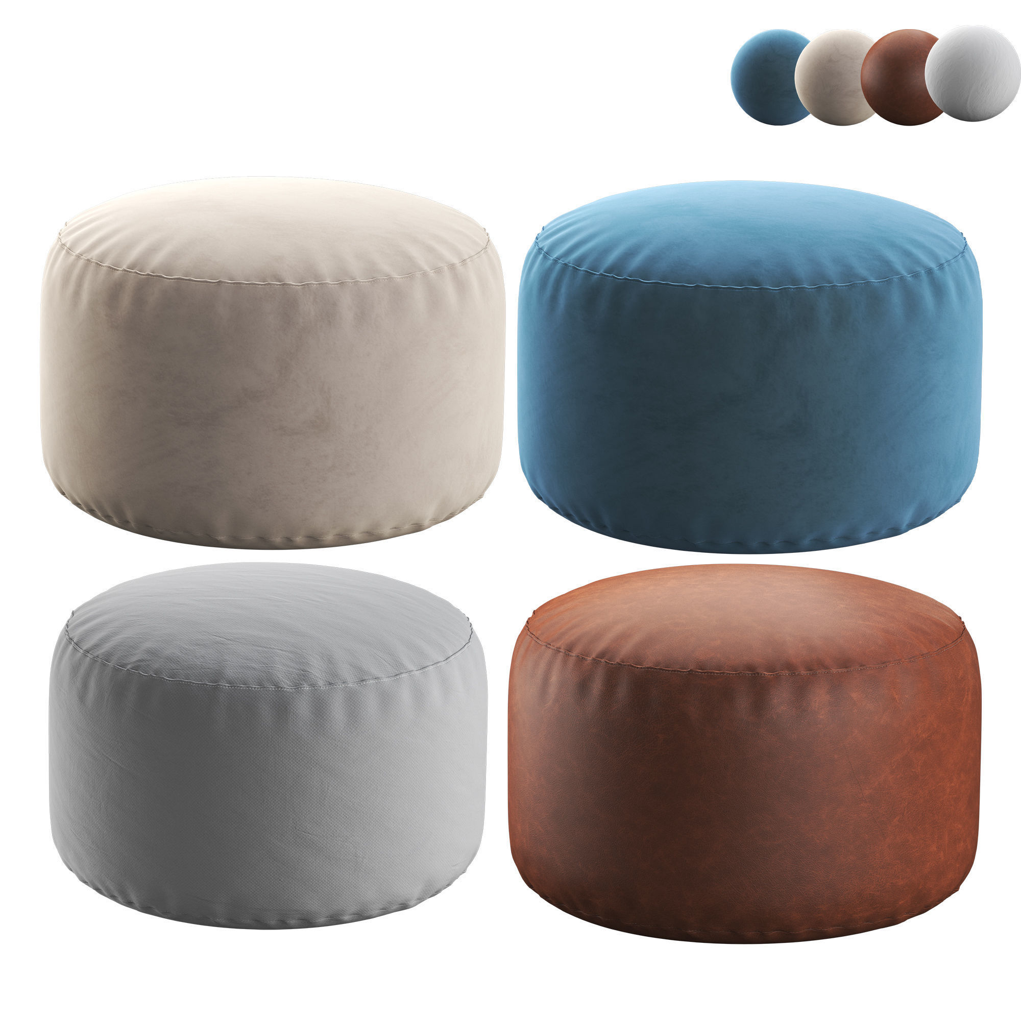 POLLON Round Pouf 3D model_1
