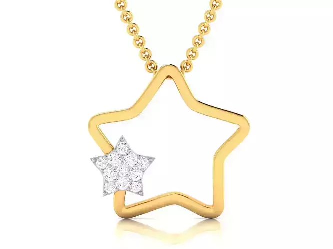 Women Star Pendant 3DM STL OBJ FBX Render Details