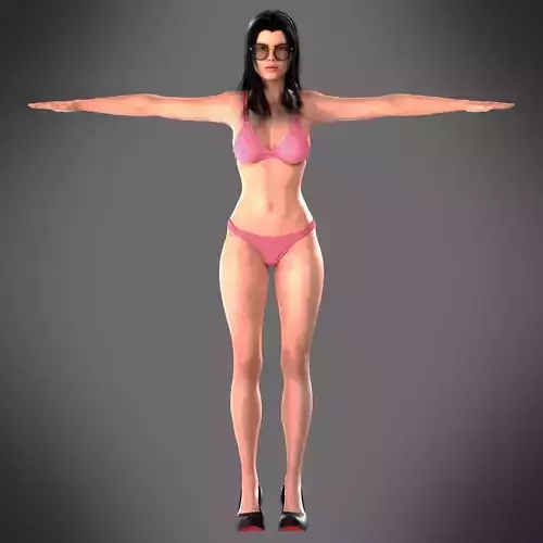 Sexy Woman Character Low-poly 3D model