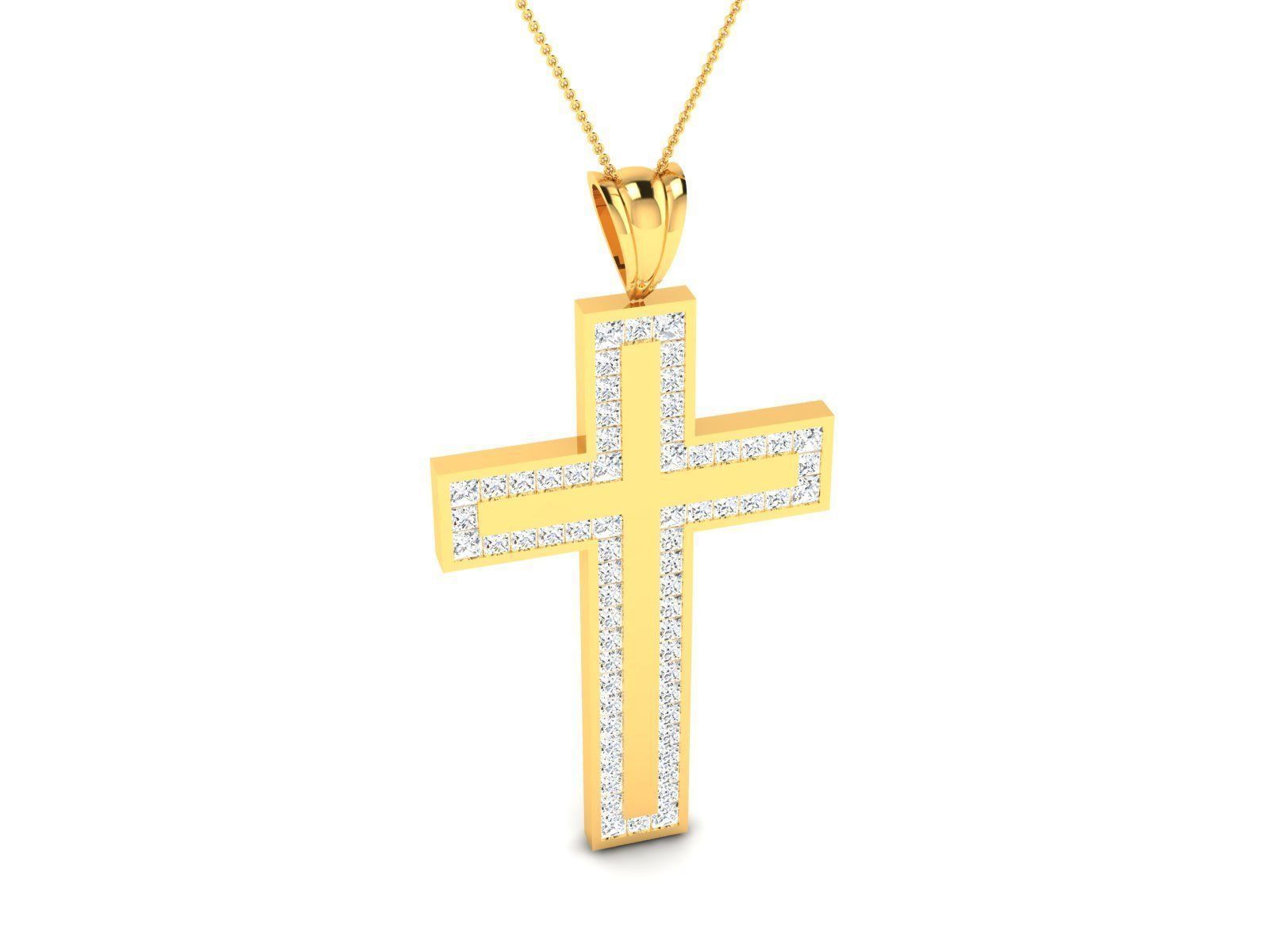 Cross Pendant 3DM STL OBJ FBX Render Details 3D print model_1