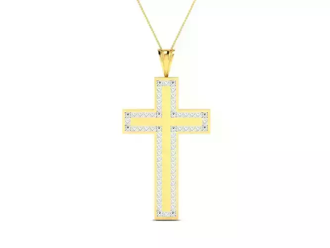 Cross Pendant 3DM STL OBJ FBX Render Details 3D print model