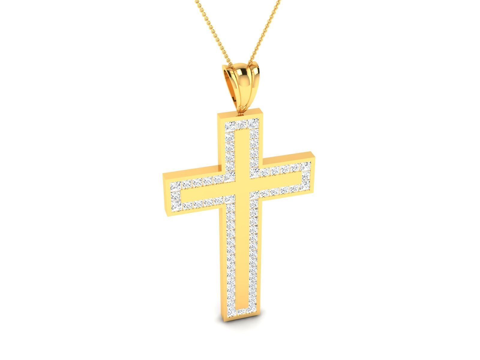 Cross Pendant 3DM STL OBJ FBX Render Details 3D print model_2