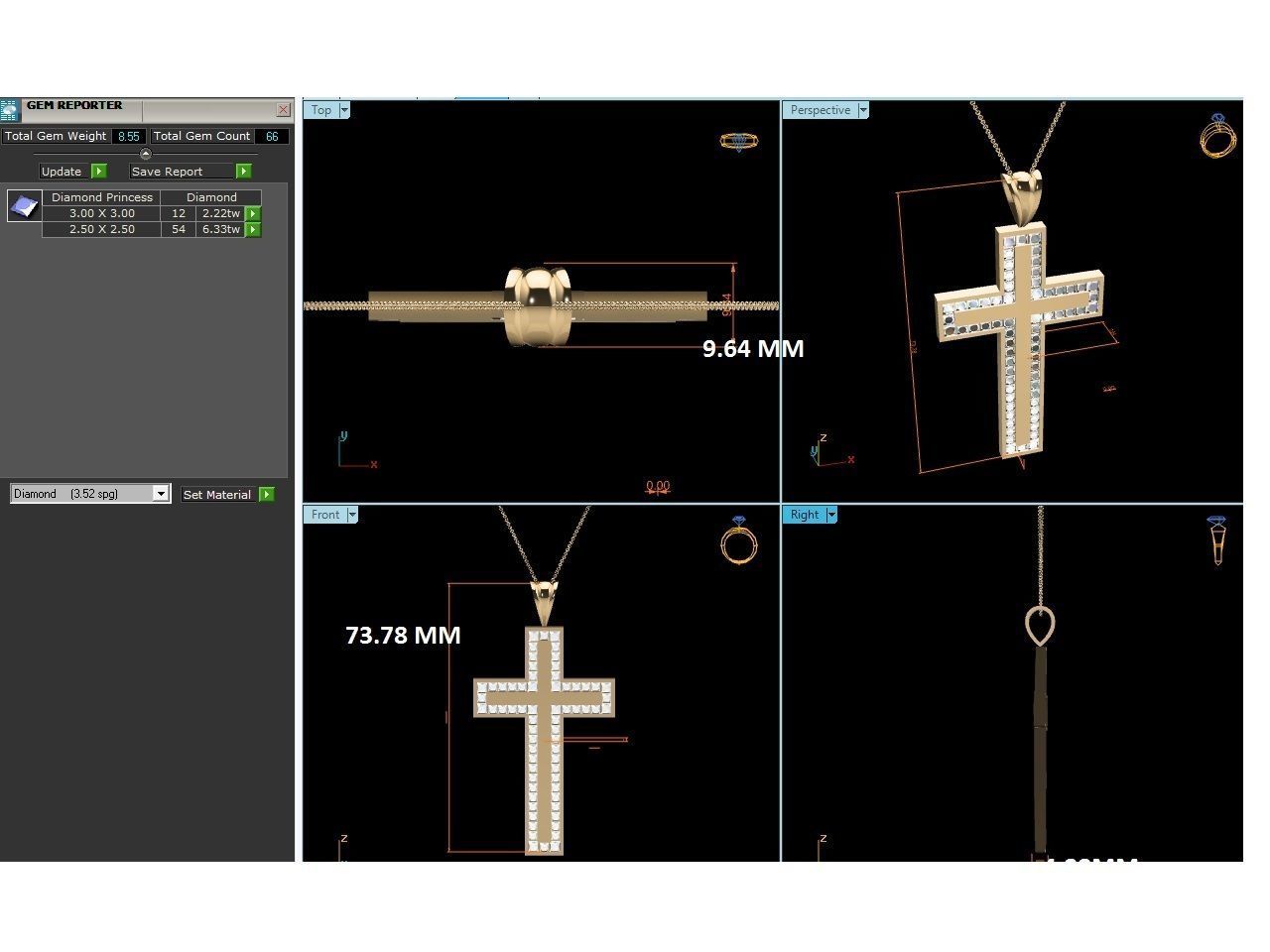 Cross Pendant 3DM STL OBJ FBX Render Details 3D print model_4