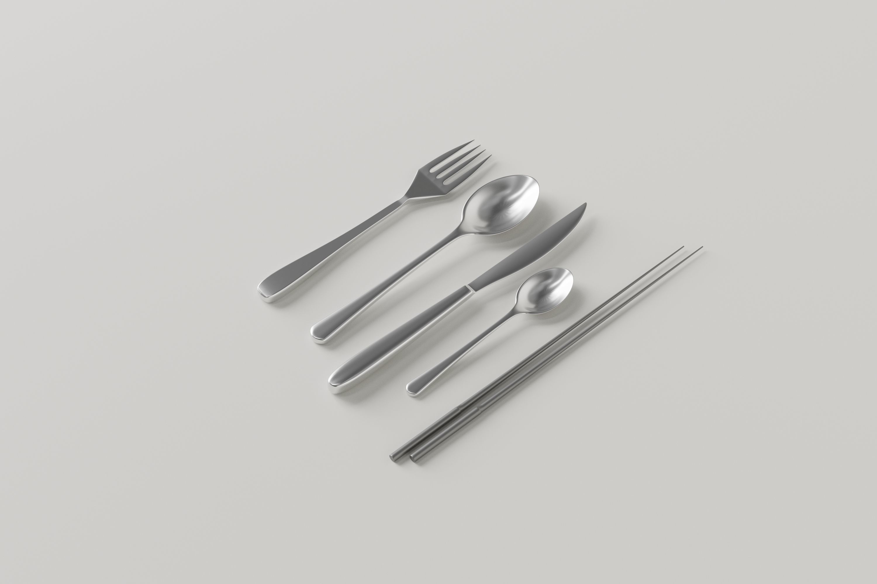 Stainless Kitchen Item Pack Low-poly 3D model_25