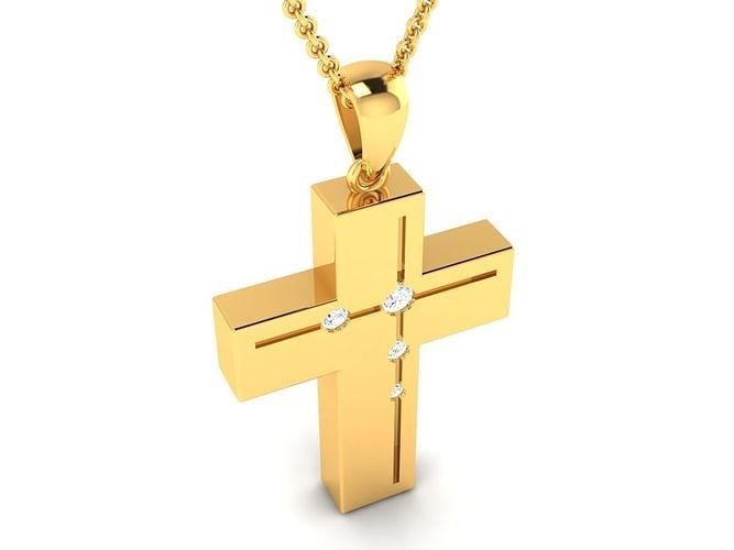 Cross Pendant 3DM STL OBJ FBX Render Details 3D print model