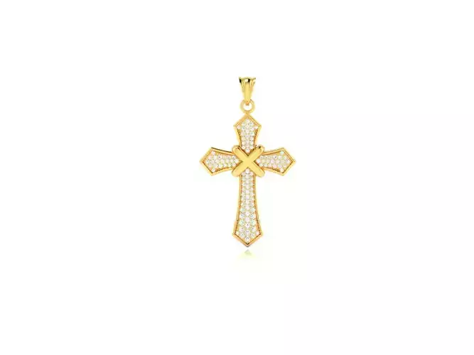 Cross Pendant 3DM STL OBJ FBX Render Details 3D print model