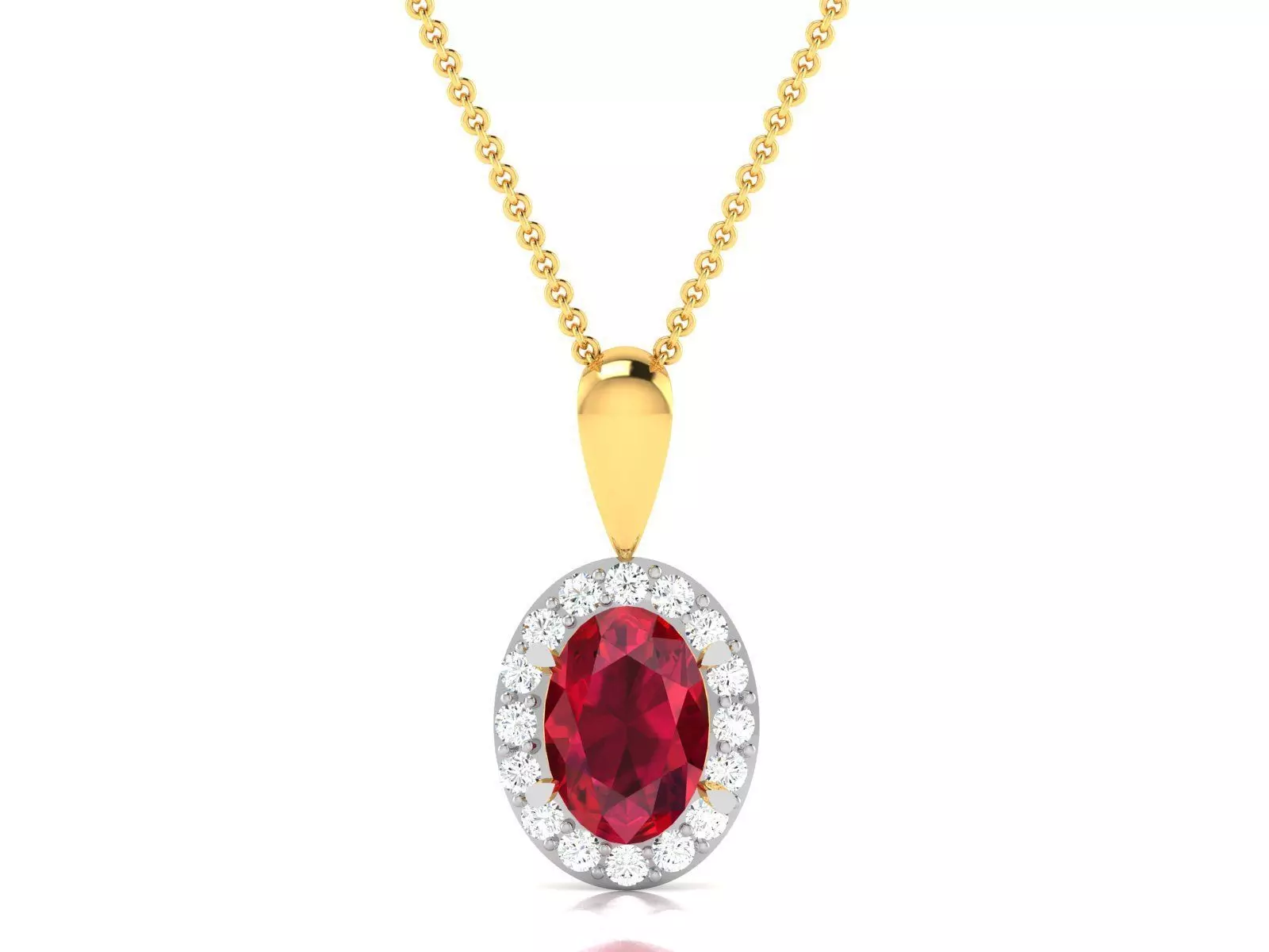 Women Oval Diamond Pendant 3DM STL OBJ FBX Render Details 3D print model_0