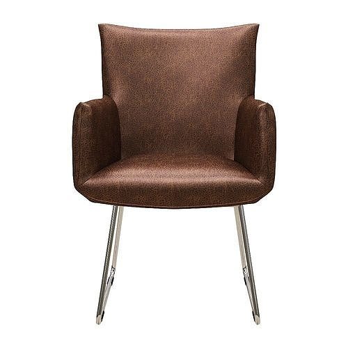 Chair leather with chrome legs Low-poly 3D model