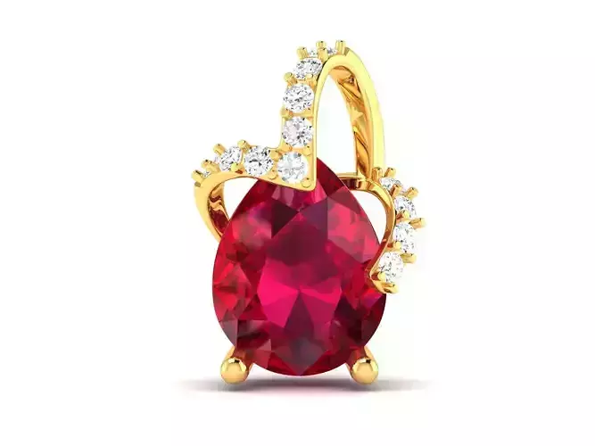 Women Pear Pendant 3DM STL OBJ FBX Render Details