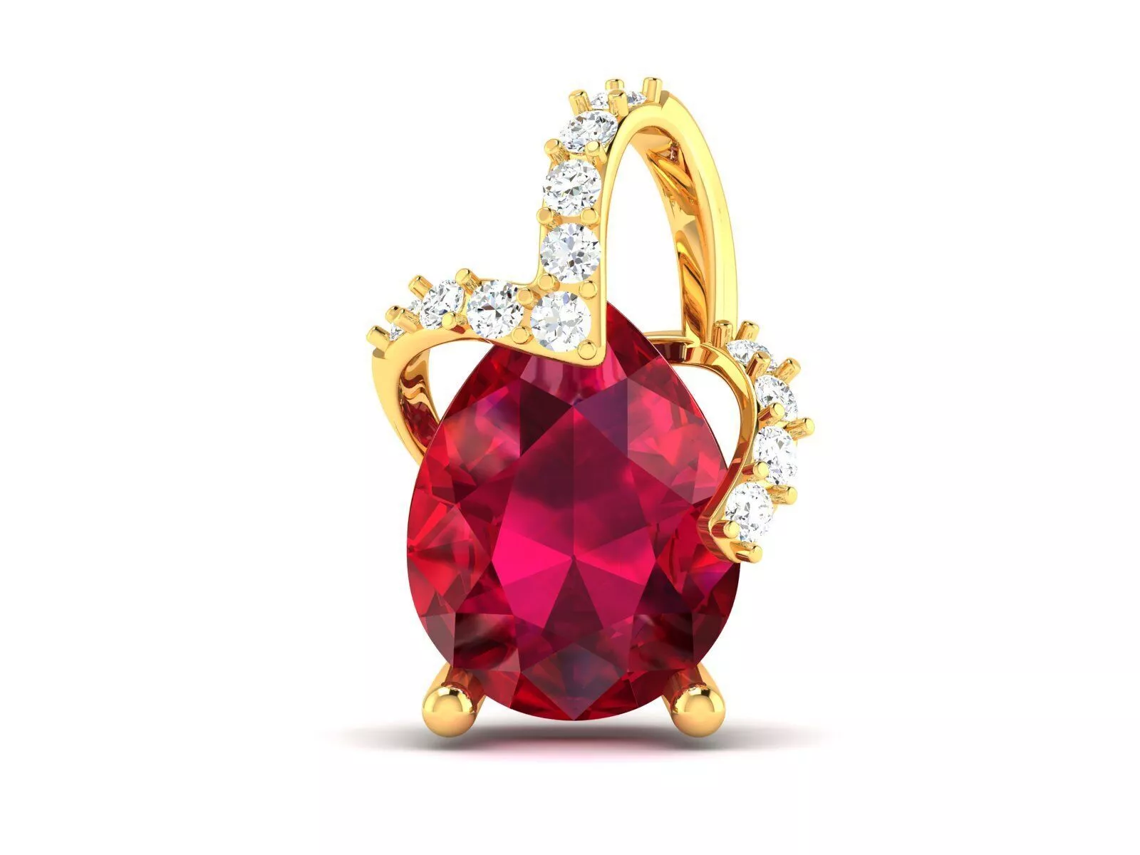 Women Pear Pendant 3DM STL OBJ FBX Render Details 3D print model