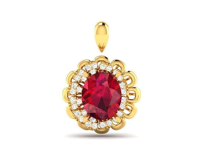 Women Oval Pendant 3DM STL OBJ FBX Render Details 3D print model