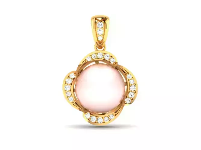 Women Opal Stone Pendant 3DM STL OBJ FBX Render Details