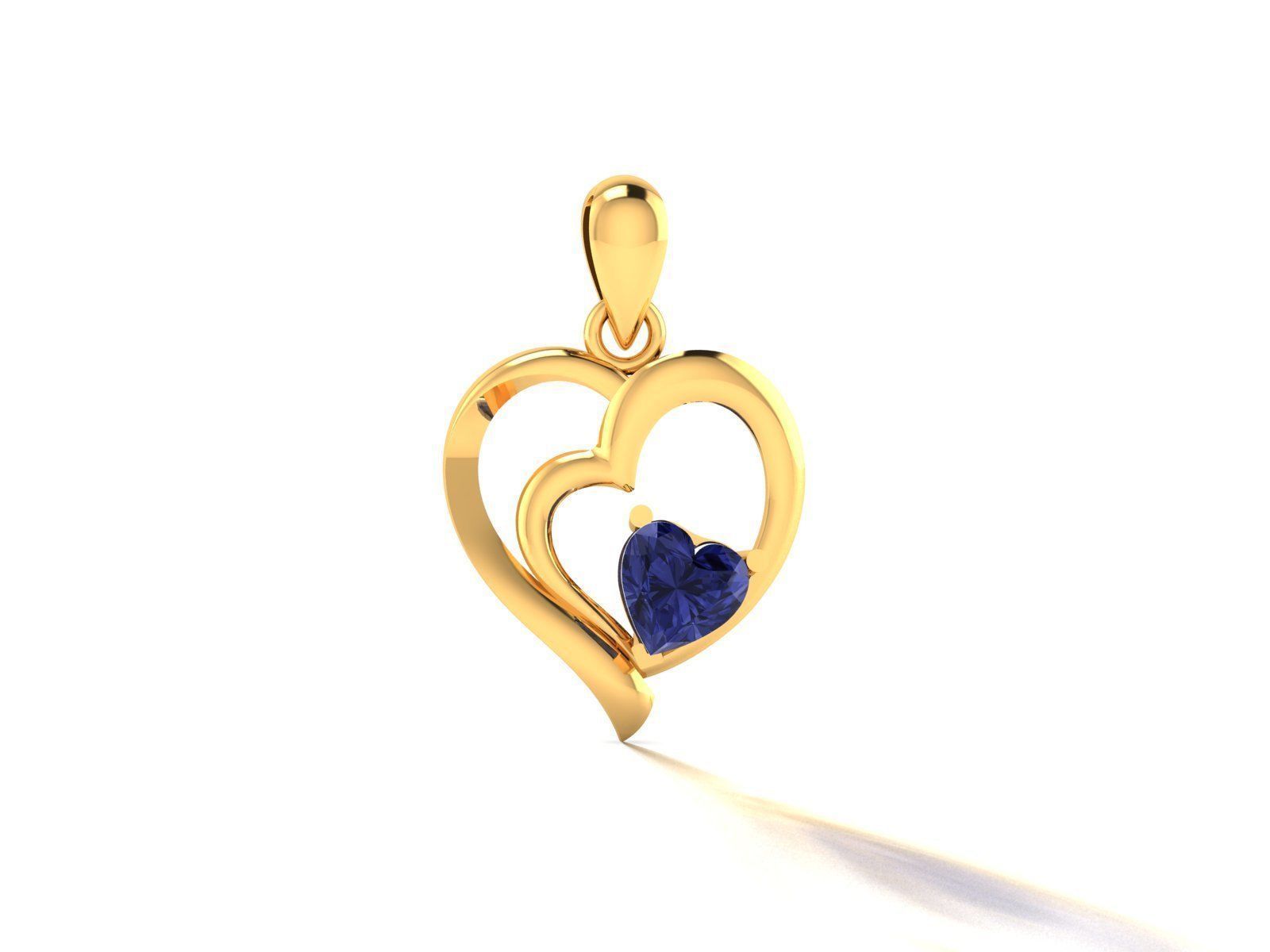 Women Heart Stone Pendant 3DM STL OBJ FBX Render Details 3D print model_4