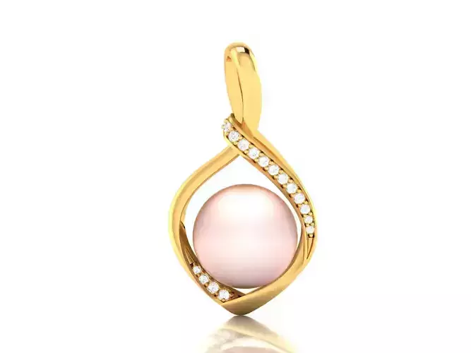Women Opal Stone Pendant 3DM STL OBJ FBX Render Details