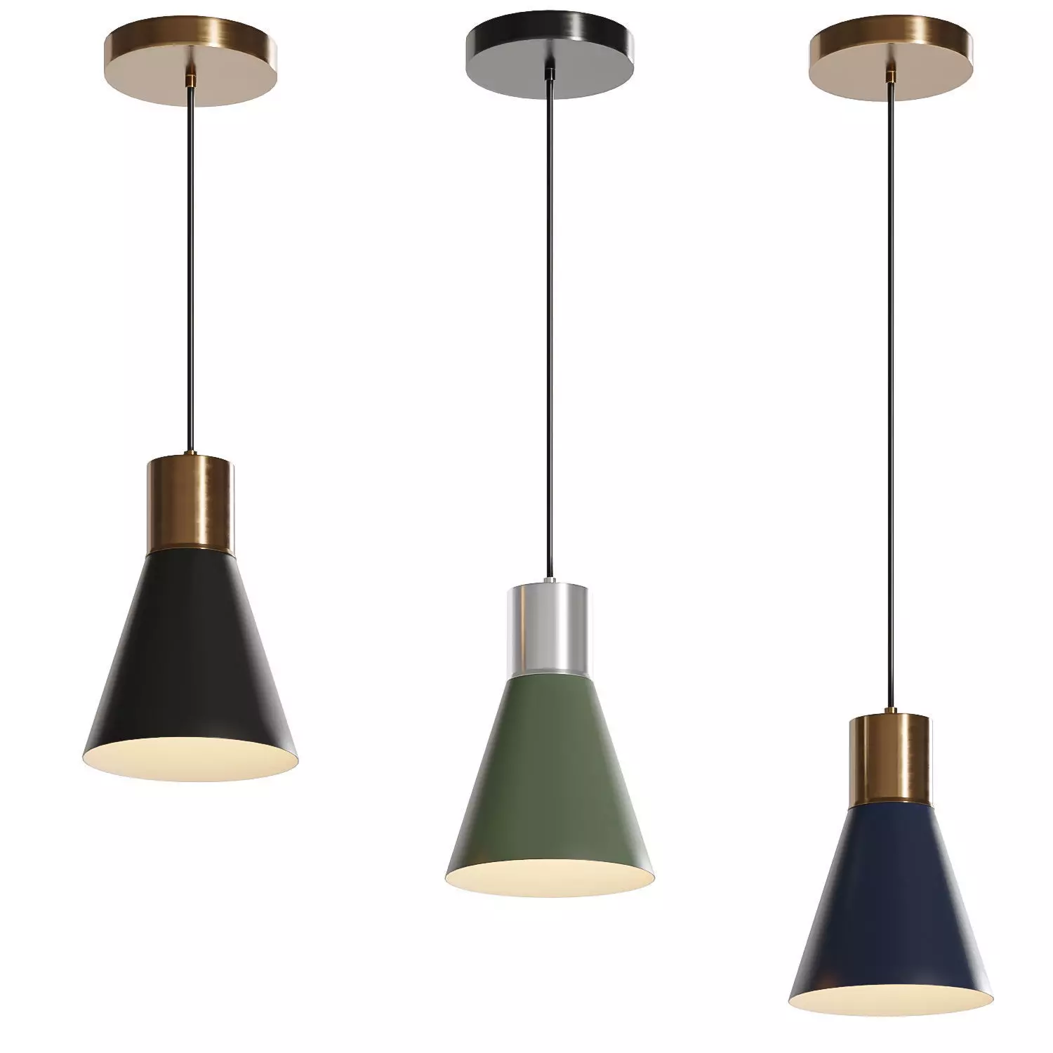 Bullis one Light Single Cone Pendant 3D model_0