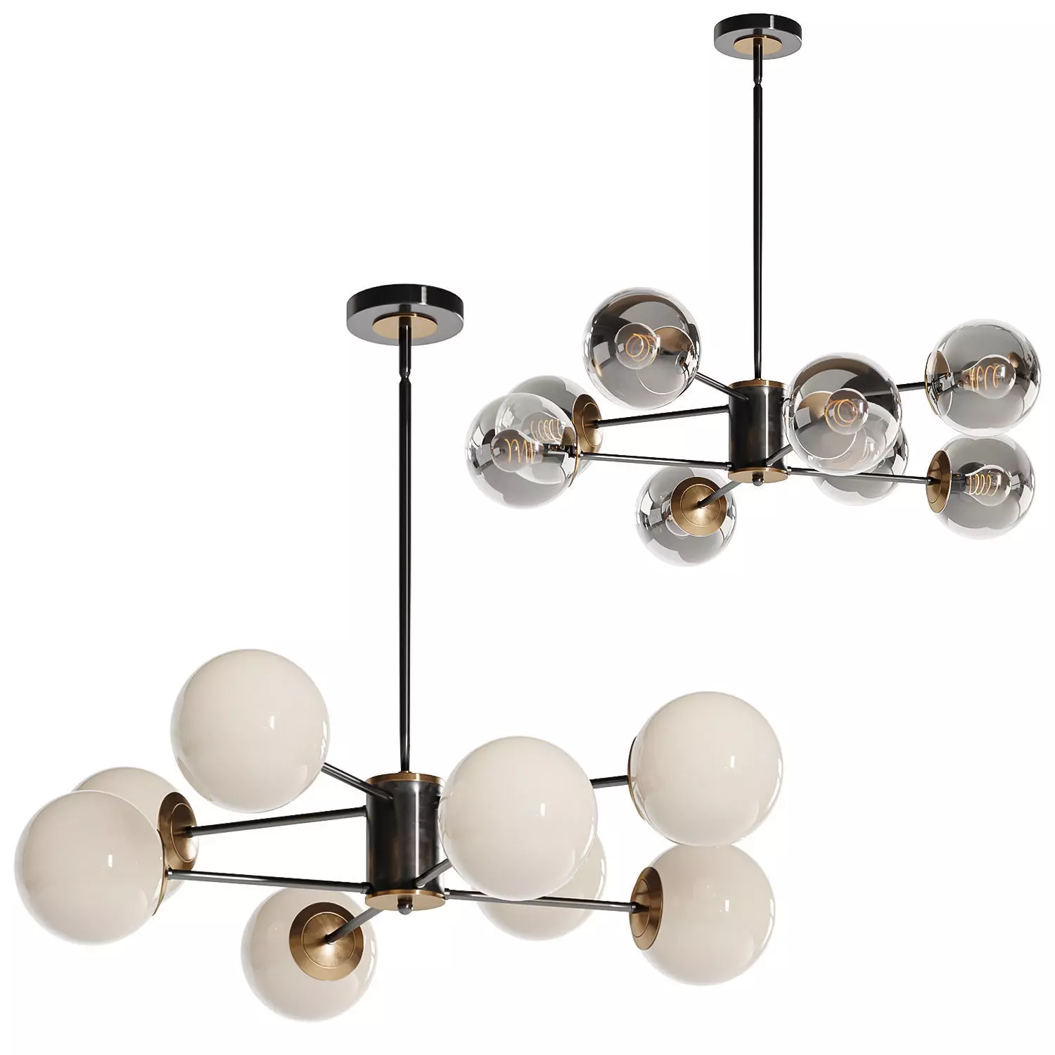 Azria 8 Light Sputnik Globe Chandelier 3D model_0