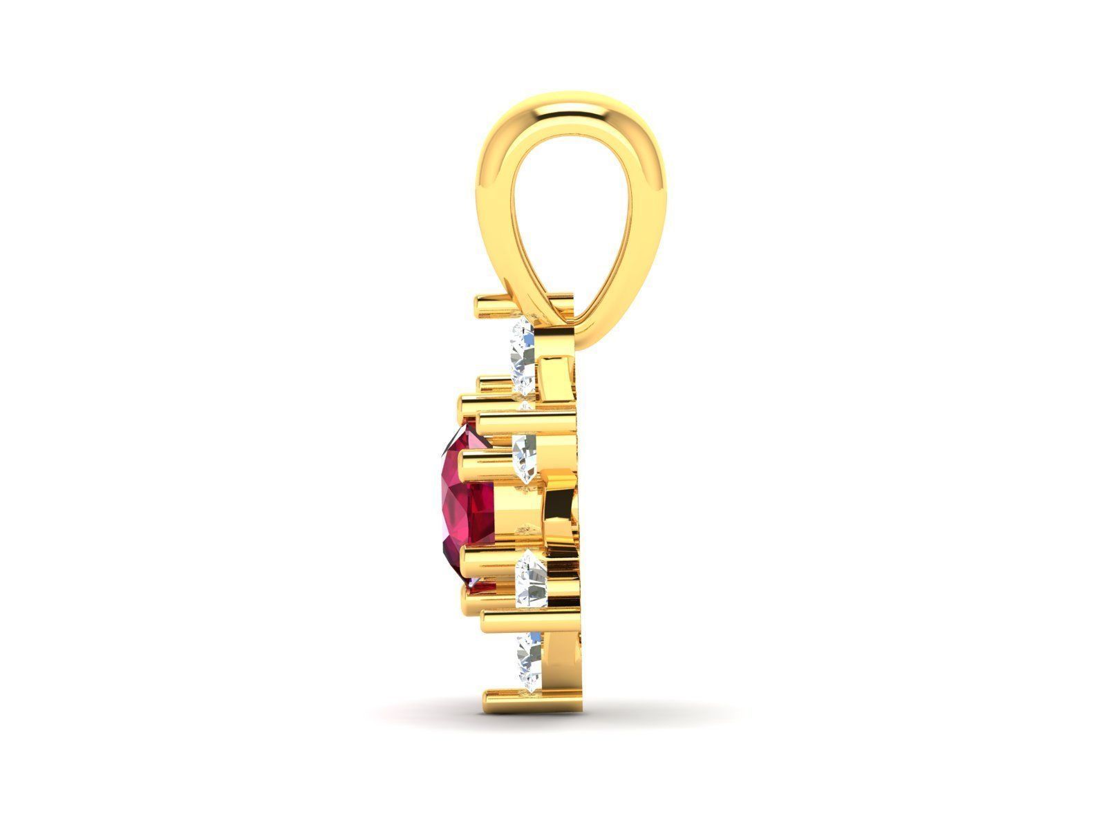 Women Pendant 3DM STL OBJ FBX Render Details 3D print model_5