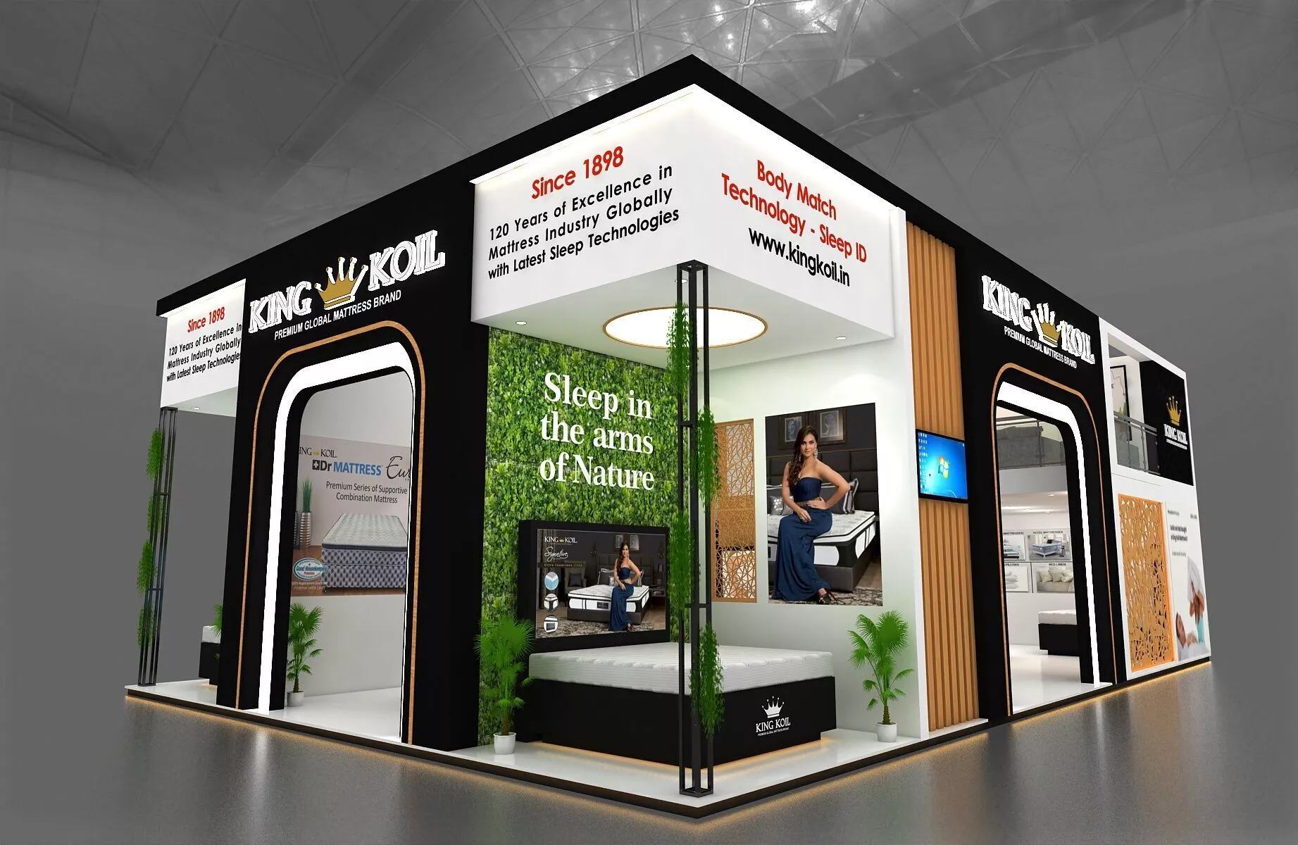 Mezzanine Exhibition Stand Three Side open 14Mtr x 9Mtr 3D model