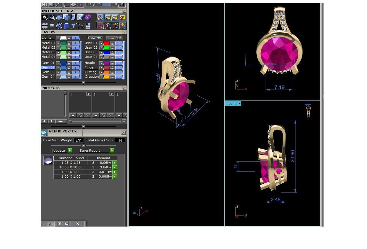 Women Pendant 3DM STL OBJ FBX Render Details 3D print model_5