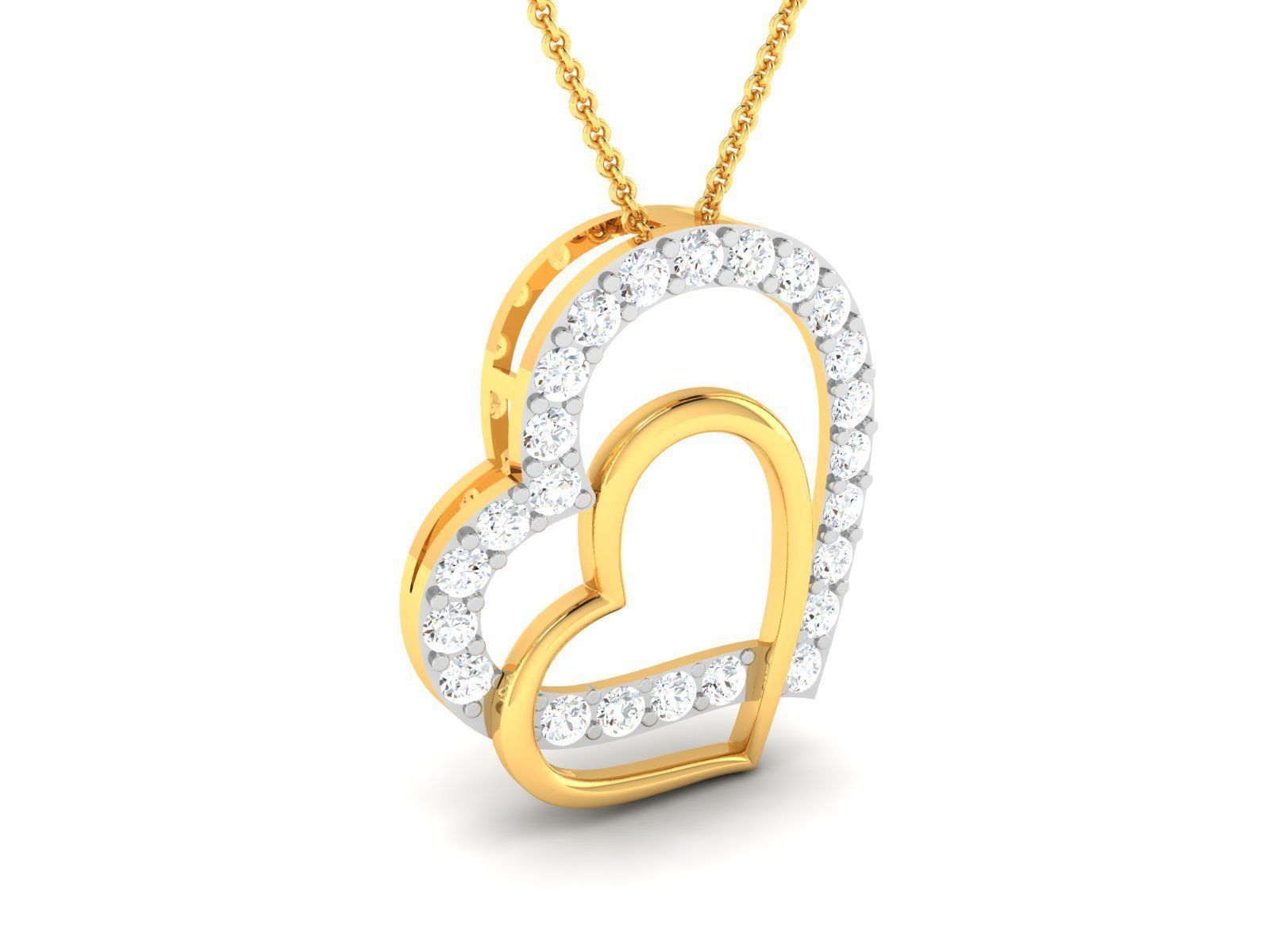 Women Heart Pendant 3DM STL OBJ FBX Render Details 3D print model_1