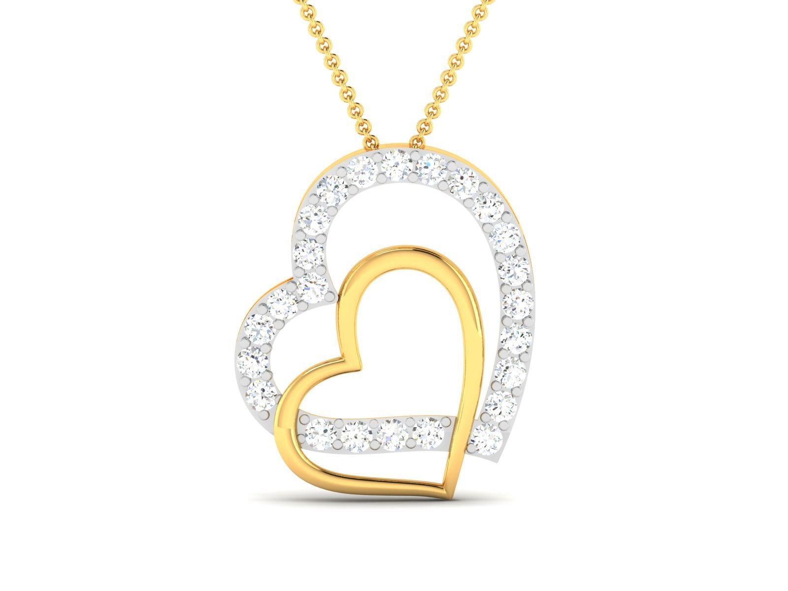 Women Heart Pendant 3DM STL OBJ FBX Render Details 3D print model_3