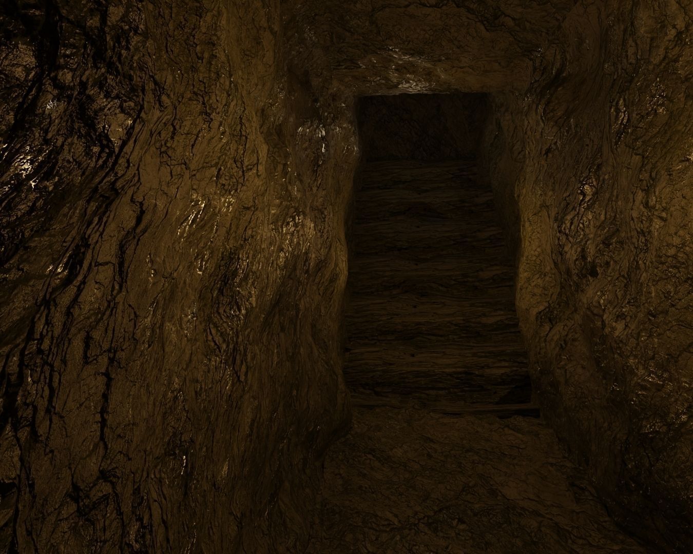 cave with tunnel Low-poly 3D model_4